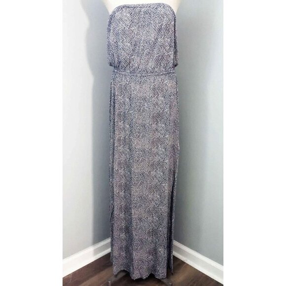 JOIE Dalila blue snakeprint strapless maxi dress Large - Picture 1 of 5